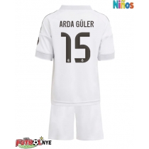 Camiseta Real Madrid Arda Guler #15 Primera Equipación para niños 2025-26 manga corta (+ pantalones cortos)